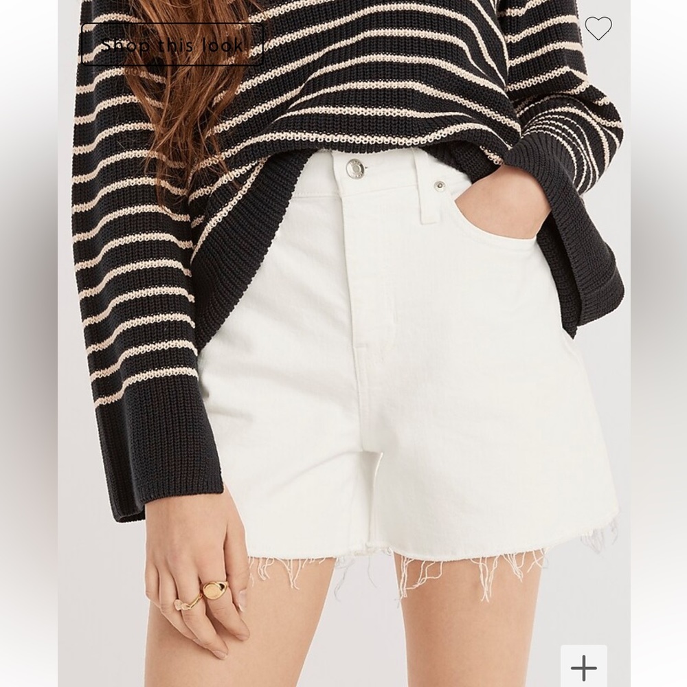 J. Crew High-rise denim short in white